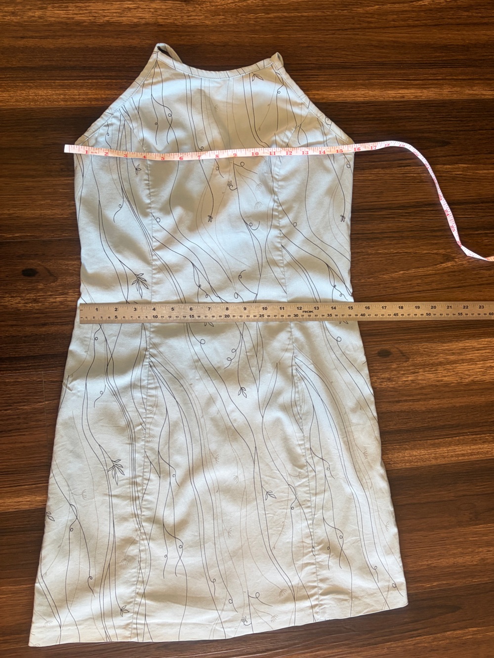 Vintage Light Blue Floral Women's mini Dress - Picture 7 of 16